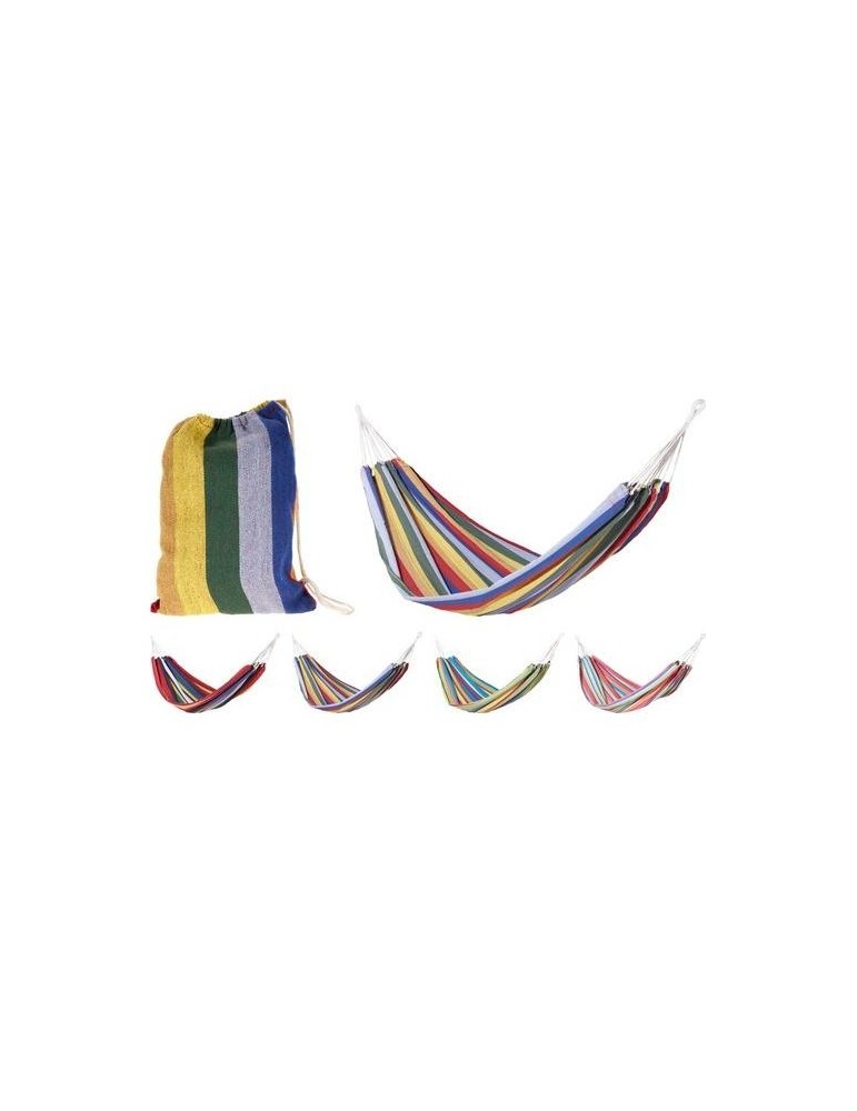 HAMACA RAYAS 200X100CM 4 COLORES SURTIDOS