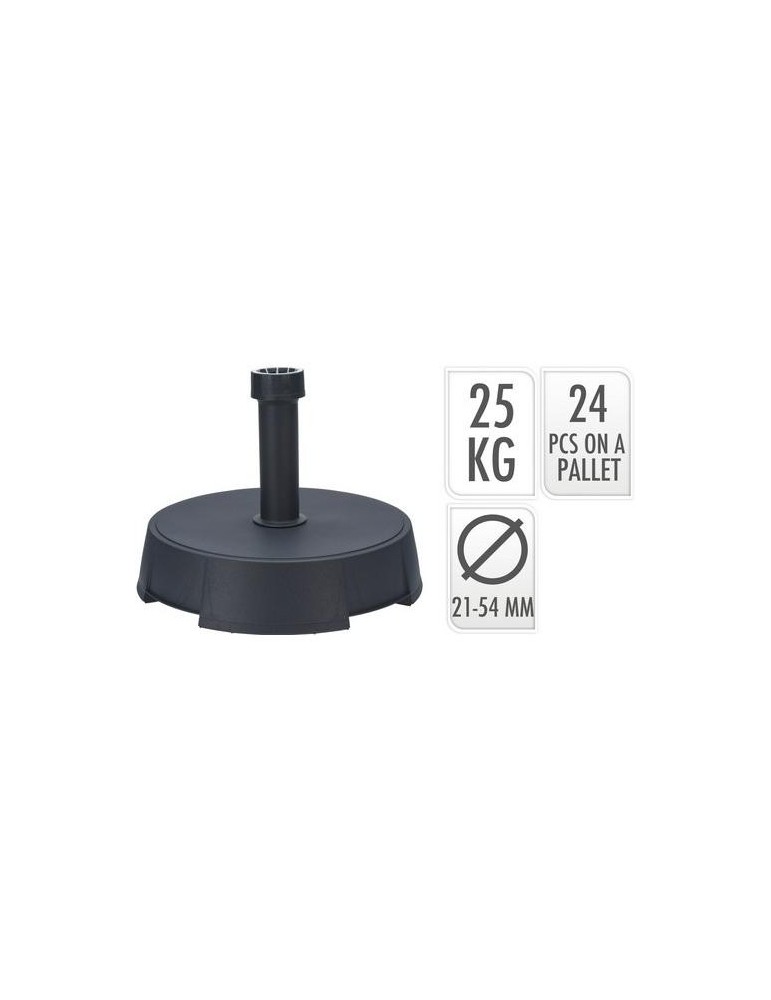 BASE PARASOL ANTRACITA 25KG POSTES Ø21-54 MM Ø40