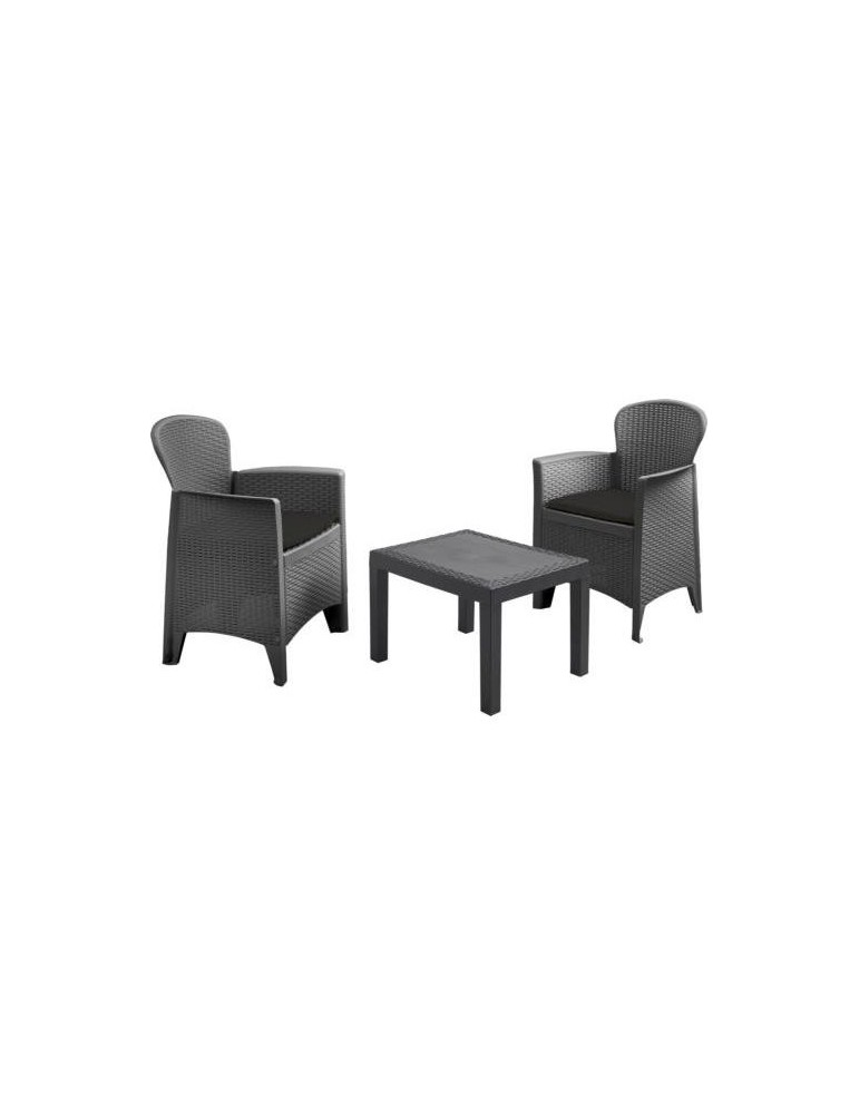 CONJUNTO 2 SILLONES + 1 MESA GRIS 042280180