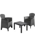 CONJUNTO 2 SILLONES + 1 MESA GRIS 042280180