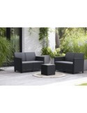 SET MARIE LOUNGE NEGRO SILLON, SOFA + MESA 259829