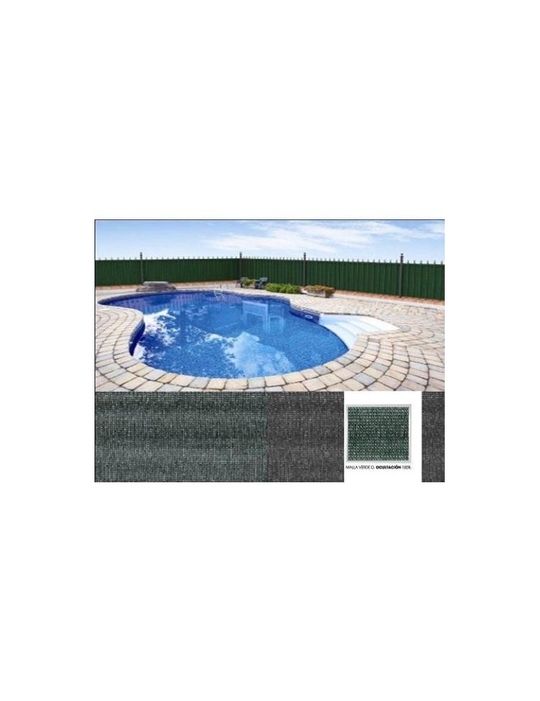 MALLA OCULTACION 100 % VERDE OSCURO ROLLO 2X5 M.