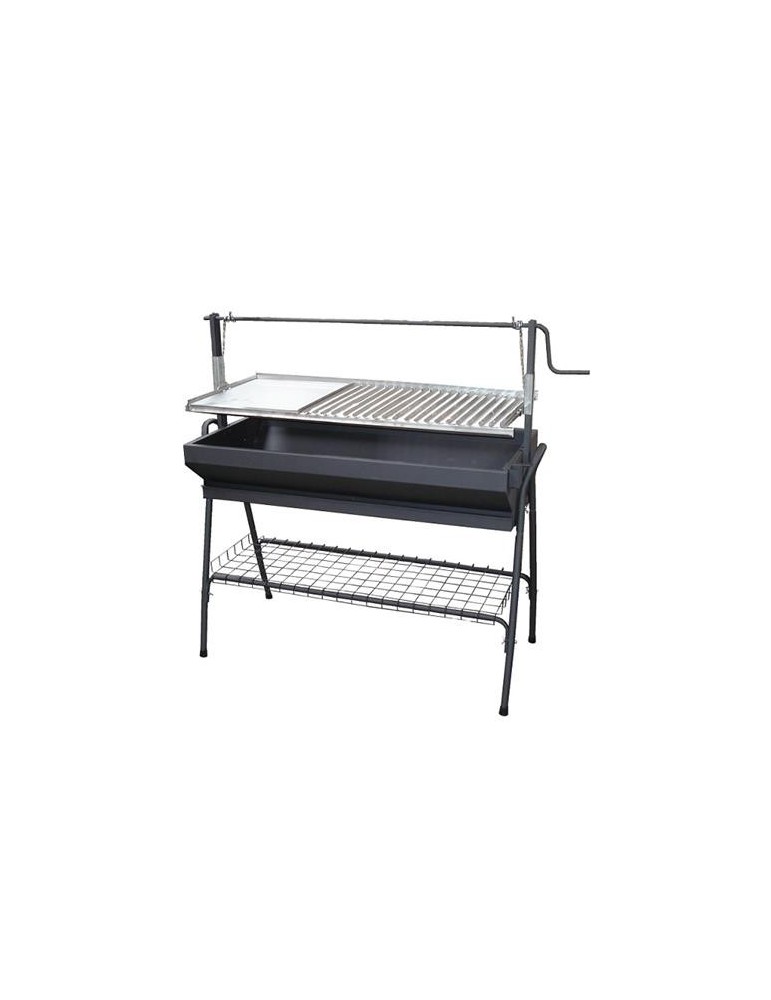 BARBACOA CON PARRILLA-PLANCHA INOX Y ELEVADOR 60X5