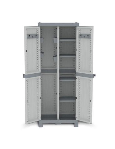 ARMARIO DE RESINA WAVE ESCOBERO GRIS 181X70X43CM
