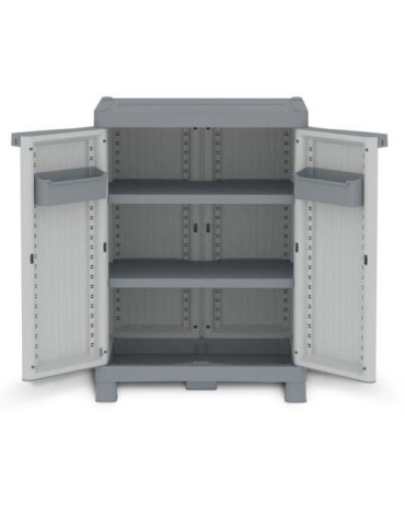 ARMARIO DE RESINA WAVE BAJO GRIS 97X70X43CM.