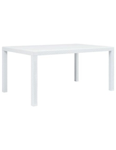 MESA ELEGANTE RATAN 150X90X72 CM BLANCO 4090-01