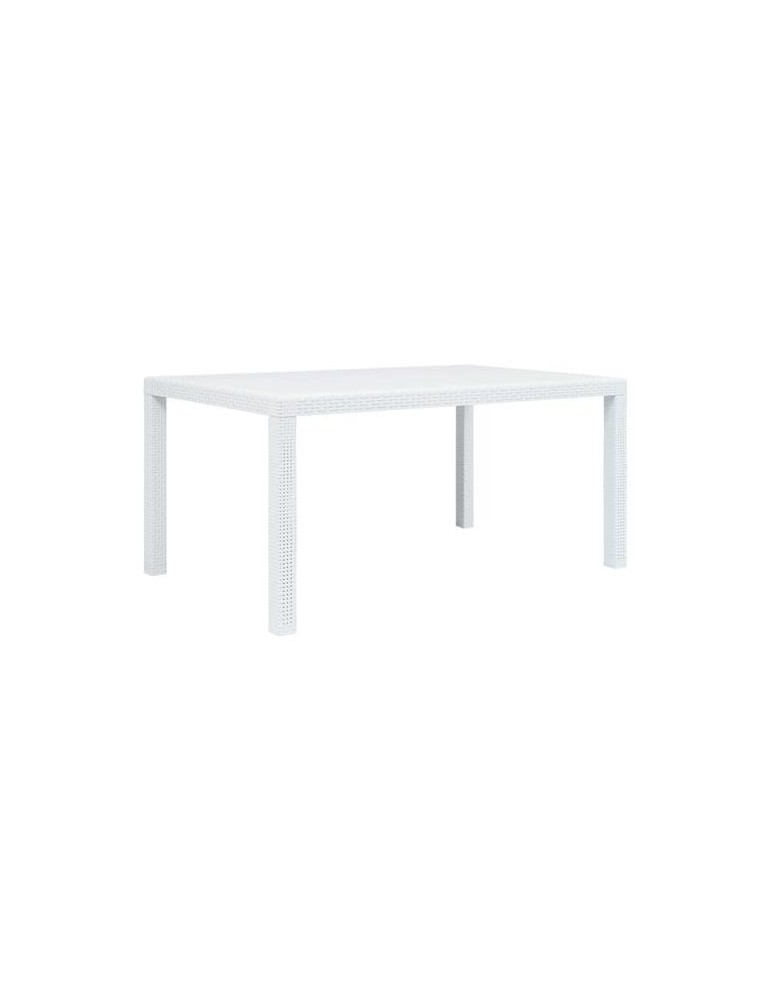 MESA ELEGANTE RATAN 150X90X72 CM BLANCO 4090-01