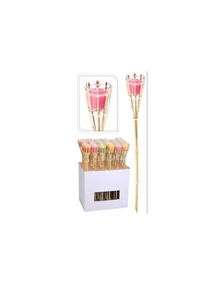ANTORCHA BAMBU C/VELA DE CITRONELA 76CM.420006080