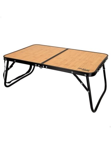 MESA CAMPING PLEGABLE ALU 60X40X26CM -BAMBU