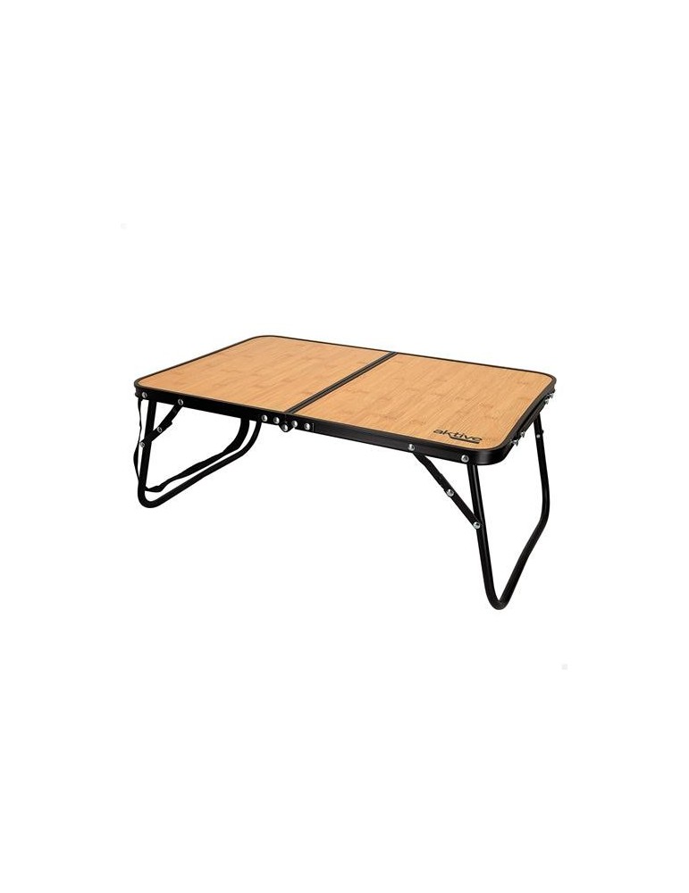 MESA CAMPING PLEGABLE ALU 60X40X26CM -BAMBU