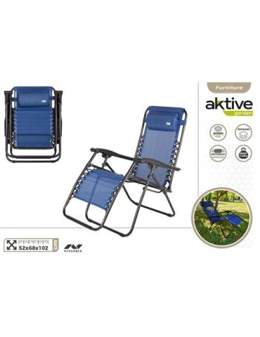 TUMBONA PLEGABLE 153X66X104 CM - AZUL 61143