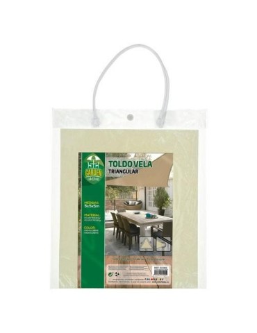 TOLDO SOMBREO TRIANGULAR POLIESTER 5X5X5 M - CREMA