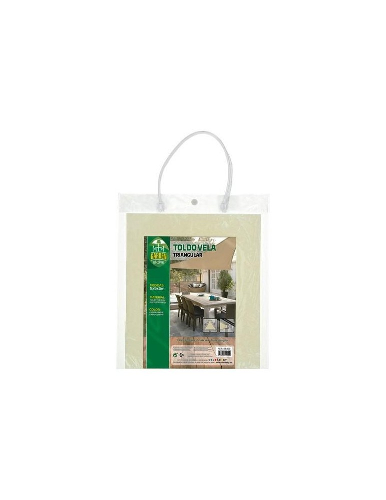 TOLDO SOMBREO TRIANGULAR POLIESTER 5X5X5 M - CREMA
