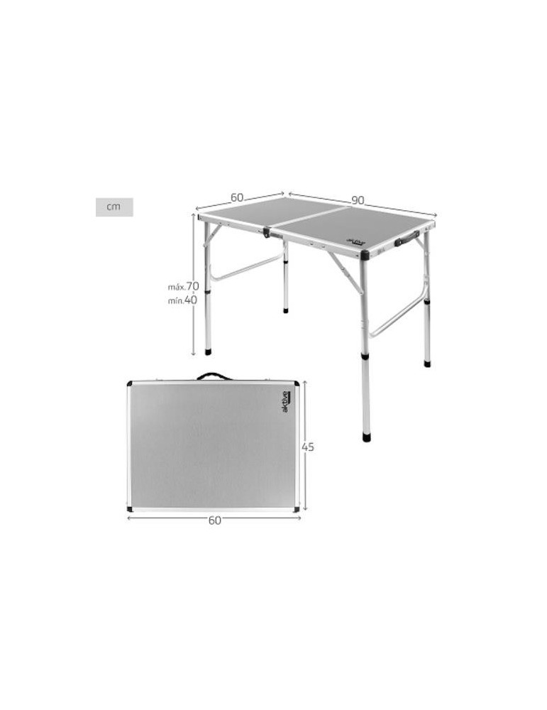 AKTIVE-MESA CAMPING PLEGABLE 90X60X70CM