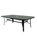 MESA FIJA DE ACERO Y TABLERO CRISTAL 150X90