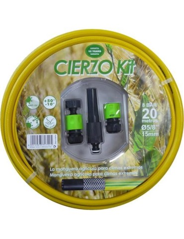 KIT MANGUERA CIERZO AGRICOLA 19MM X 20M 3 CAPAS