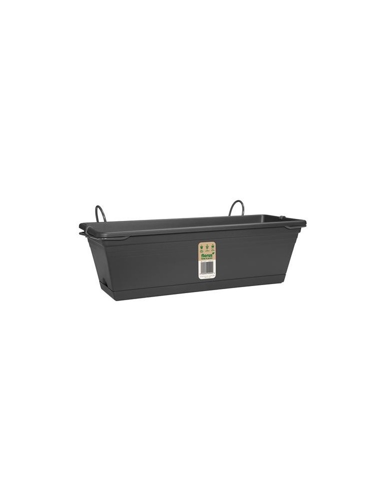 SET MACETA BALCON MEDITERRAN ANTRACITA 60CM.