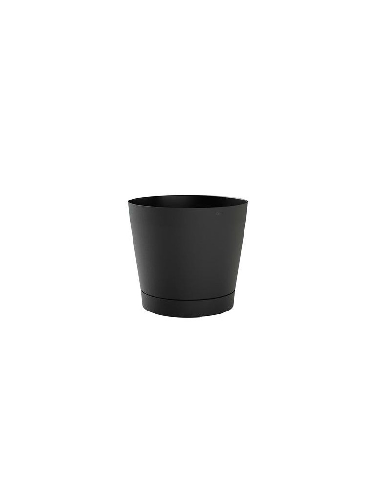 MACETA C/RESERVA AGUA+PLATO 29CM.GRI.OSCURO ORIONE