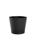 MACETA C/RESERVA AGUA+PLATO 29CM.GRI.OSCURO ORIONE