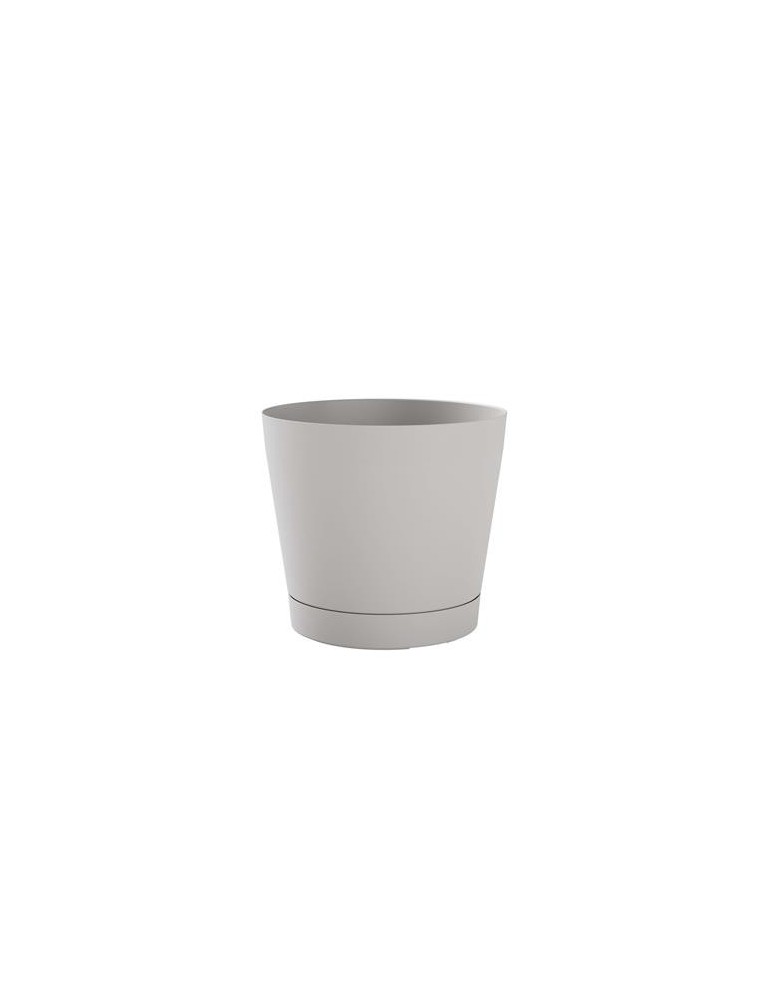 MACETA C/RESERVA AGUA+PLATO 29CM.BCA. CLOUD ORIONE
