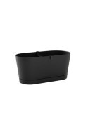 JARDINERA C/RESERVA AGUA+PLATO 40CM.GRI.OSCUR VEGA