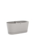 JARDINERA C/RESERVA AGUA+PLATO 40CM.BLANCO CLOUD