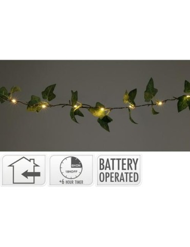 GUIRNALDA ENREDADERA LED HOJAS VERDE 290CM