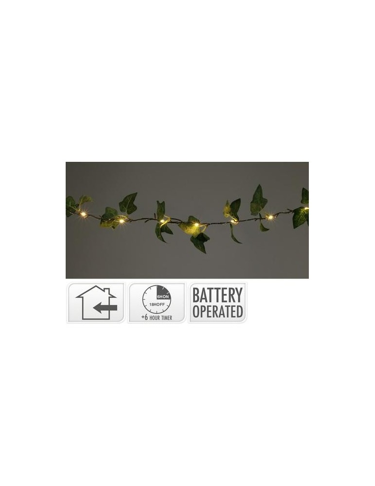 GUIRNALDA ENREDADERA LED HOJAS VERDE 290CM