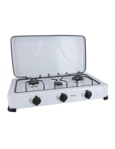COCINA GAS ESMALTADA C/TAPA BLANCA 3 FUEGOS -34196