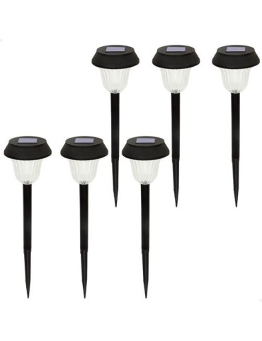 6 BALIZAS DE JARDIN LED SOLARES-LUZ CALIDA 2/3LUM