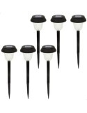 6 BALIZAS DE JARDIN LED SOLARES-LUZ CALIDA 2/3LUM