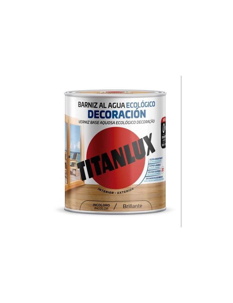 BARNIZ AL AGUA ECOLOGICO INCOLORO BRILLANTE 750ML