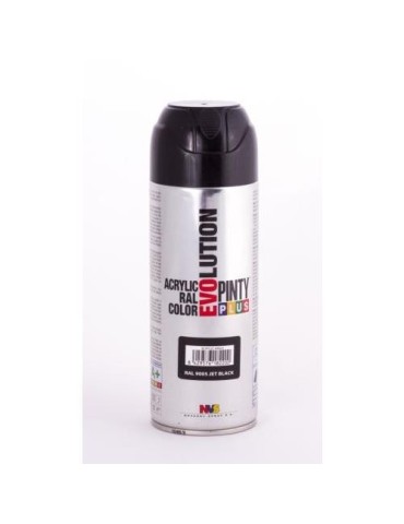 PINTURA SPRAY PINTY PLUS NEGRO BRILL.RAL9005 520ML