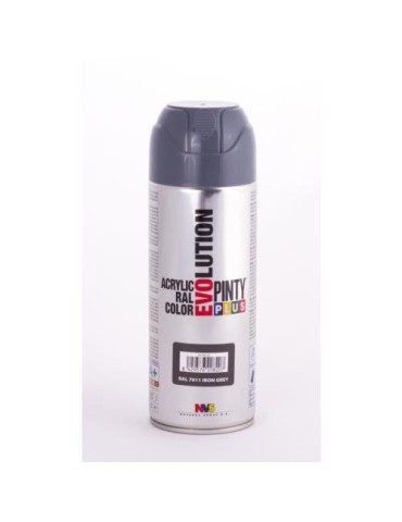 PINTURA SPRAY PINTY PLUS GRIS RAL 7011 520ML.