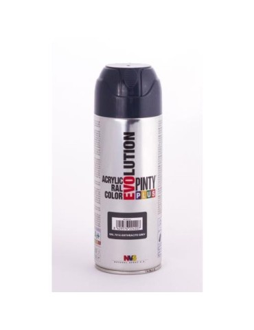 PINTURA SPRAY PINTY PLUS GRIS RAL 7016 520ML.