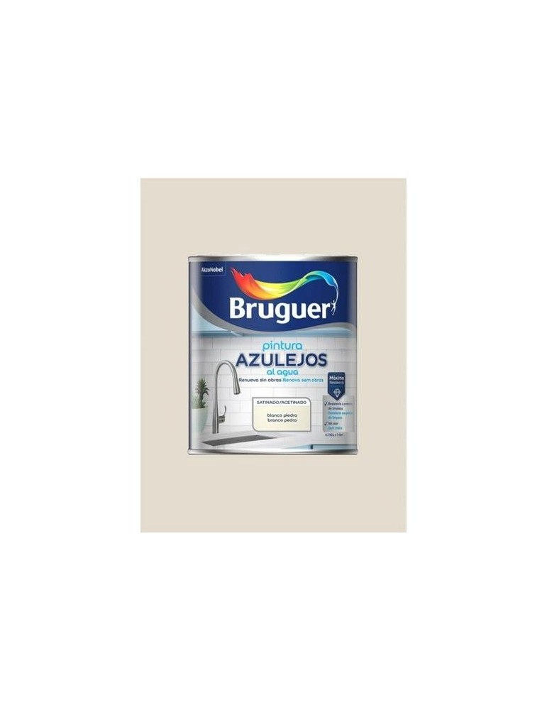 ESMALTE AZULEJOS AGUA SATINADO BLANCO PIEDRA 750ML