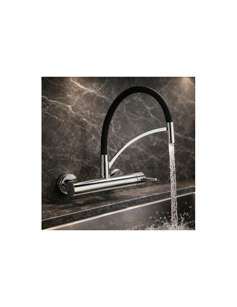 GRIFO COCINA FLEXYFORM MURAL CROMO/NEGRO