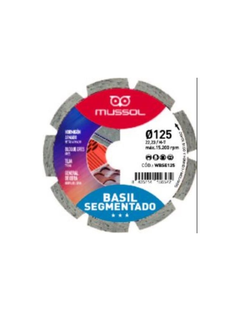 DISCO DIAMANTE BASIL SEGMENTADO 125MM EJE 22,2MM