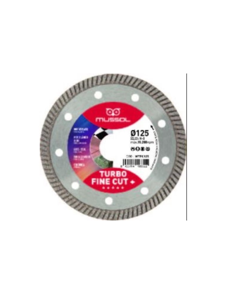 DISCO DIAMANTE TURBO FINE CUT+ 125MM EJE 22,2MM