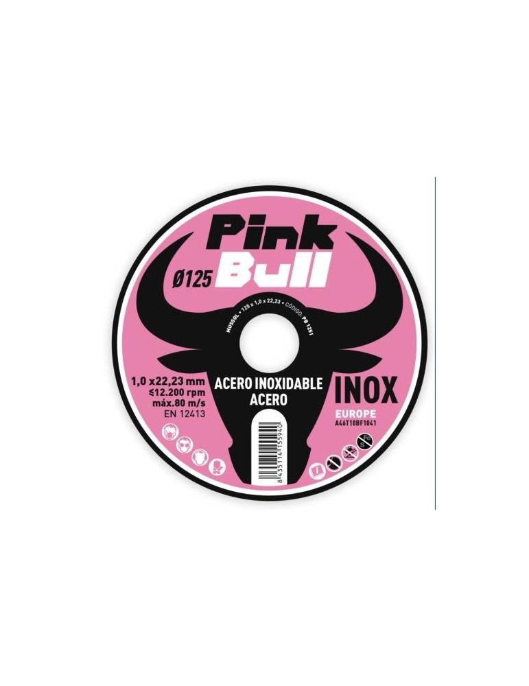 DISCO CORTE EXTRAF. INOX. PINK BULL 125 MM. PB1251