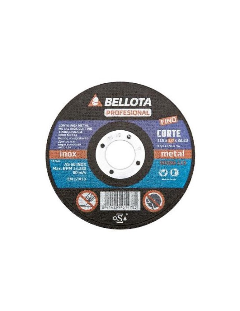 DISCO CORTE INOXIDABLE PROFESIONAL 1 MM. 50300-115