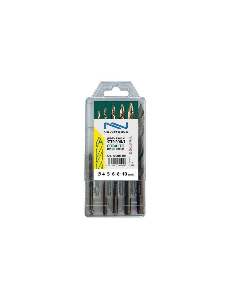 ESTUCHE BROCAS MULTI STEP HSS-CO 4-5-6-8-10MM