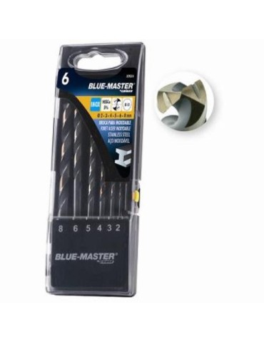 EST. 6 BROCAS HSSCO ANTISLIP INOX Ø2-3-4-5-6-8 MM.