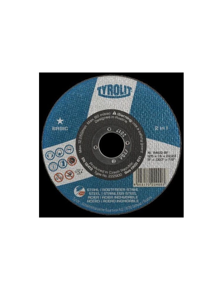 DISCO CORTE ACERO/INOXIDABLE 115X2.5X22.23 223021