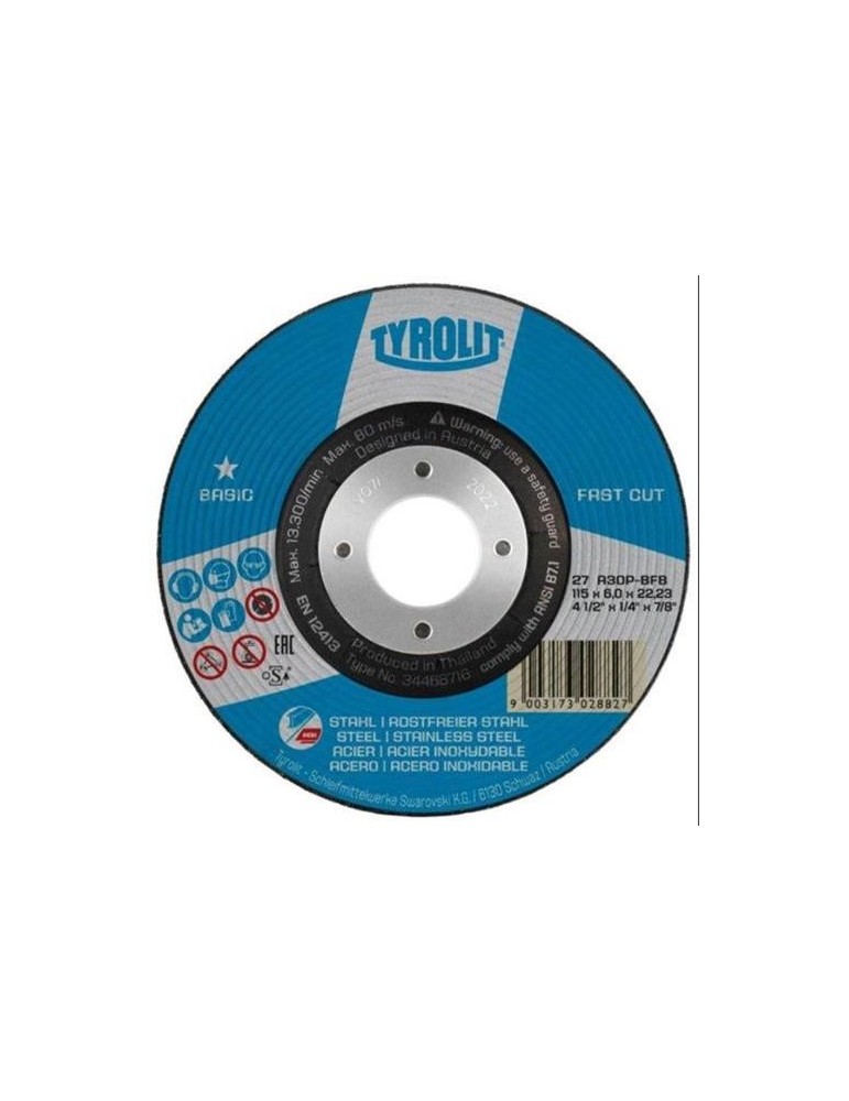 DISCO DESBASTE ACERO A30BF 178X6X22,2
