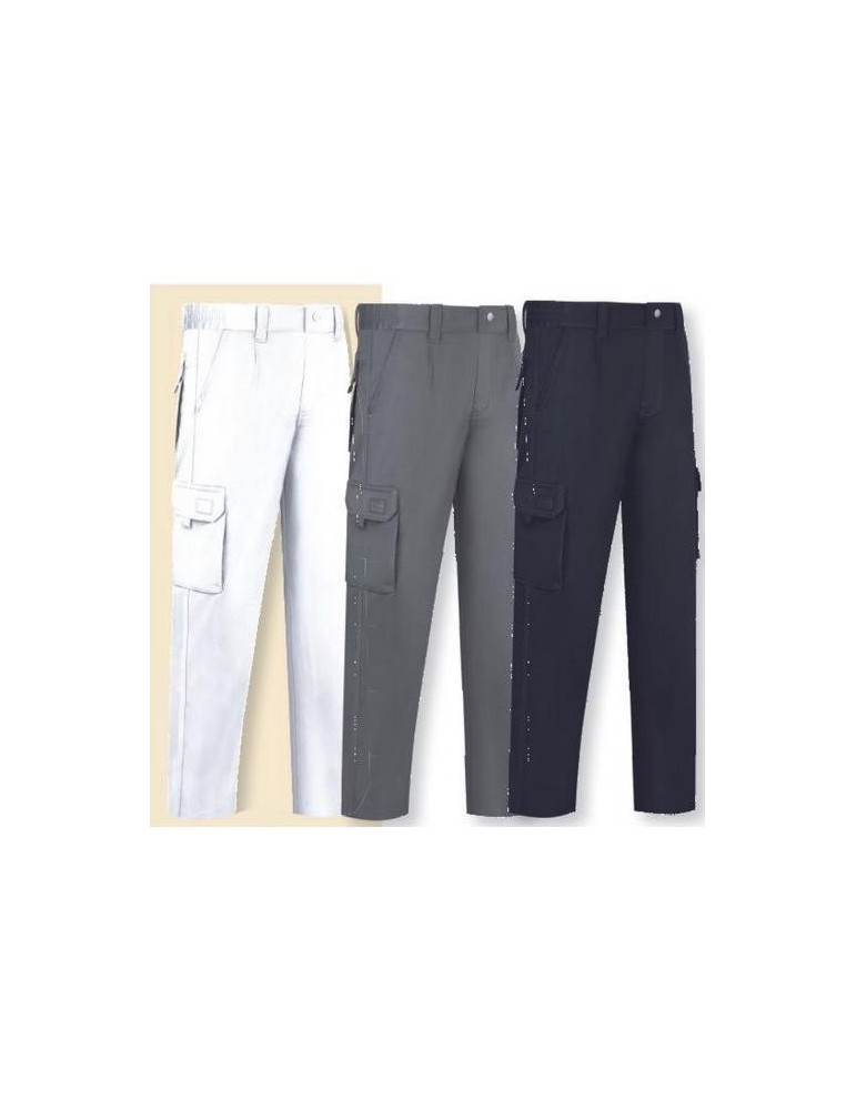 PANTALON STRETCH MULTIBOLSILLOS L9000 BLANCO T-42