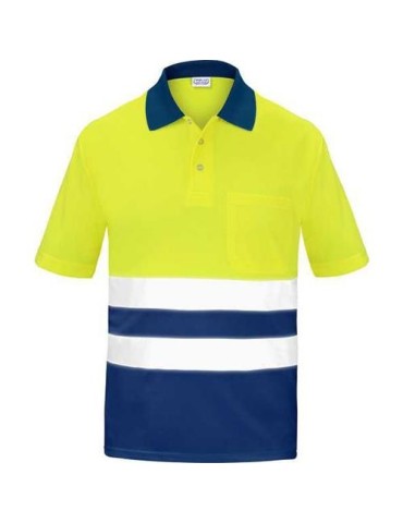 POLO ALTA VISIBILIDAD BICOLOR MANGA CORTA AZUL 3XL