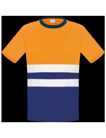 CAMISETA A.V. BICOLOR NARANJA MANGA CORTA L3000 M