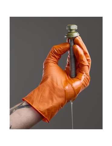 GUANTE DESECHABLE AGILITY GRIP NITRILO NARANJA T.8
