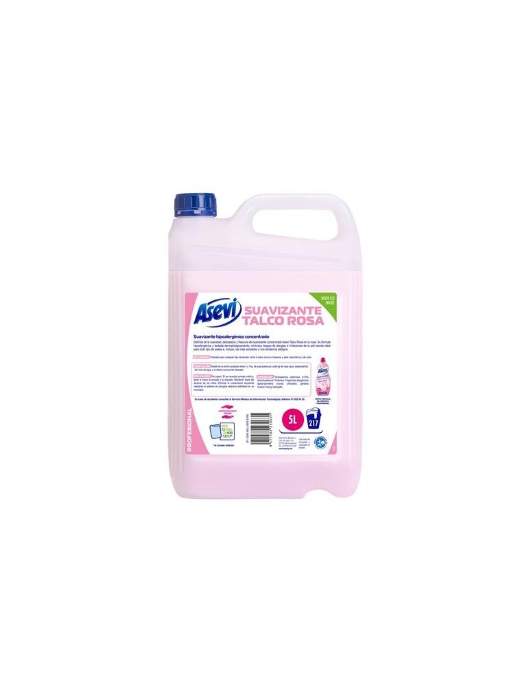 SUAVIZANTE HIPOALERGENICO TALCO ROSA 5L ASEVI